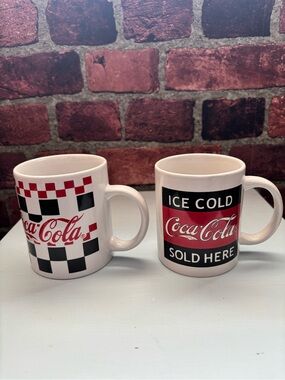 2 Coordinating COCA COLA Mugs 10oz plus 8 Oz